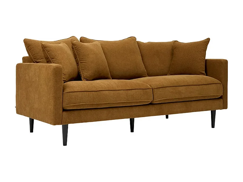 Canapé 3 places Sofa Fauteuil coloris caramel - Longueur 194 x Profondeur 96 x Hauteur 85 cm