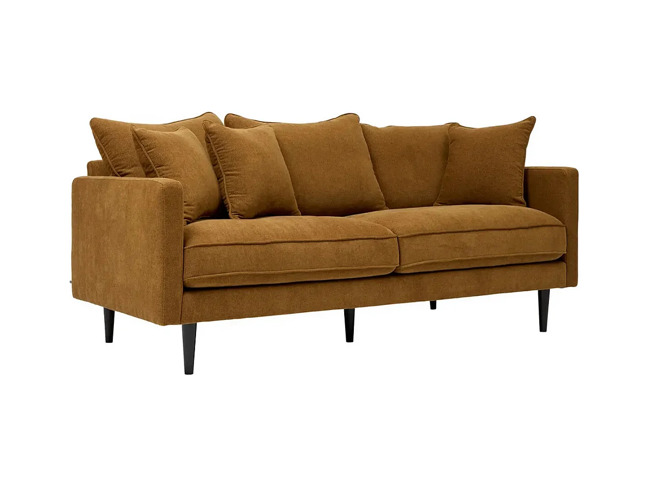 Canapé 3 places Sofa Fauteuil coloris caramel - Longueur 194 x Profondeur 96 x Hauteur 85 cm