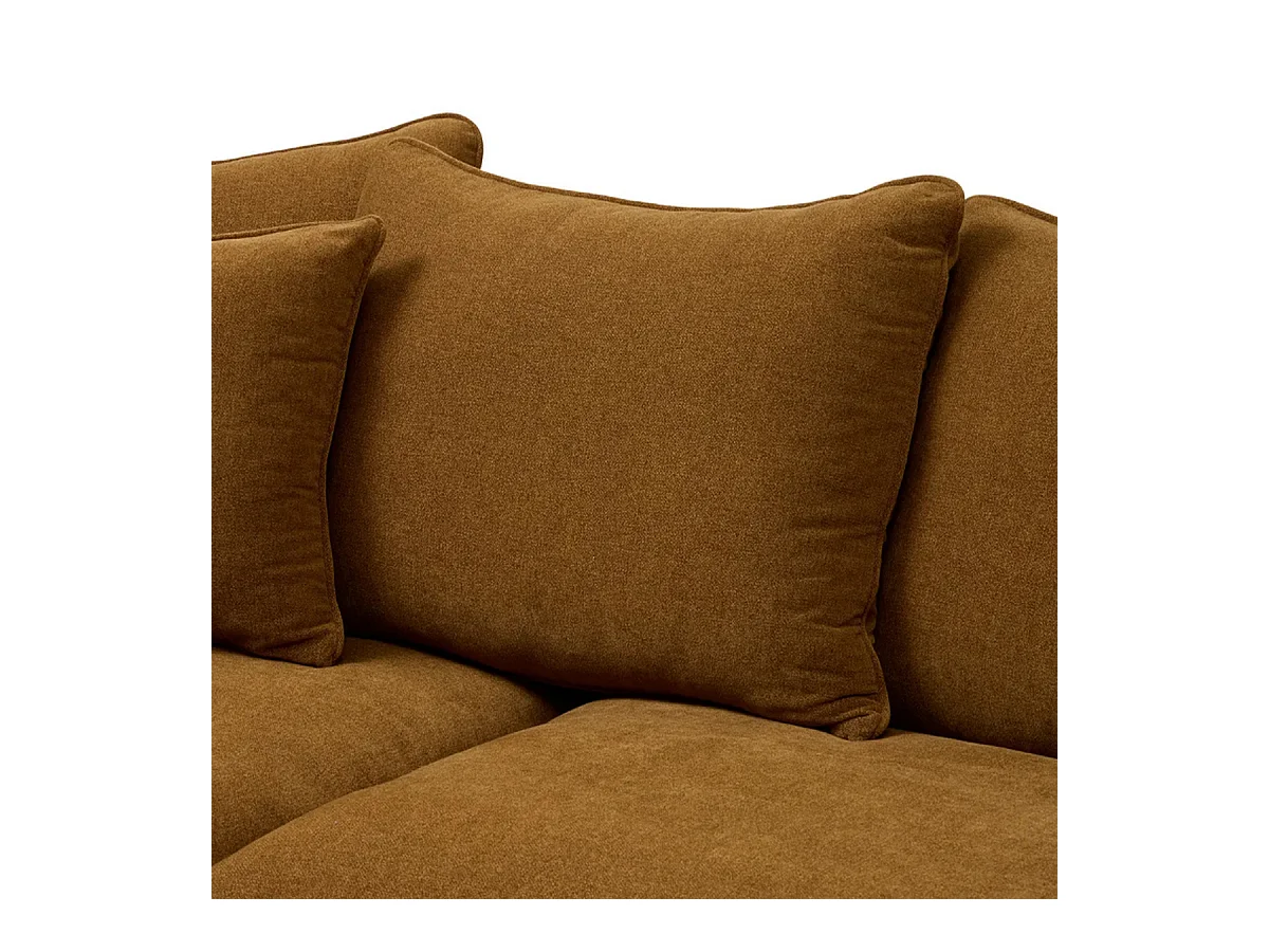 Canapé 3 places Sofa Fauteuil coloris caramel - Longueur 194 x Profondeur 96 x Hauteur 85 cm