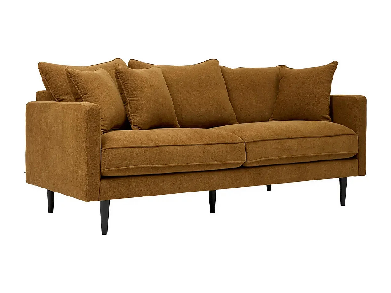 Canapé 3 places Sofa Fauteuil coloris caramel - Longueur 194 x Profondeur 96 x Hauteur 85 cm