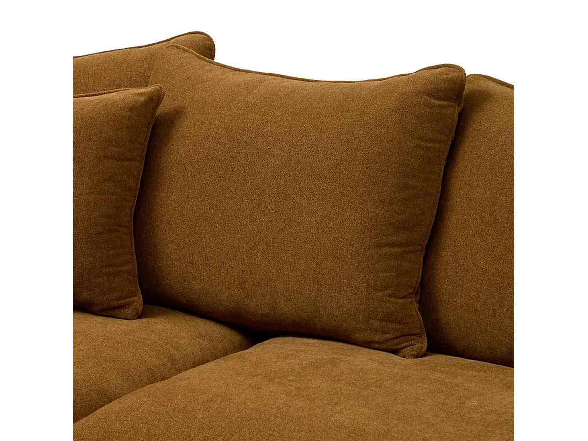 Canapé 3 places Sofa Fauteuil coloris caramel - Longueur 194 x Profondeur 96 x Hauteur 85 cm