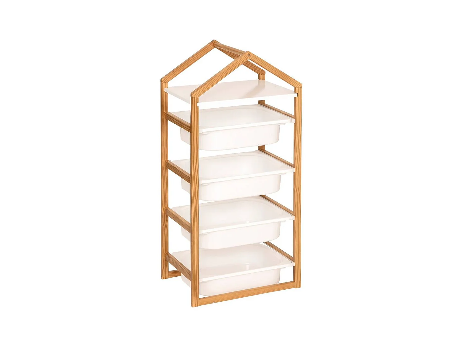 Meuble de rangement pour enfant avec 4 bacs - Longueur 43 x Profondeur 30 x Hauteur 94,5 cm