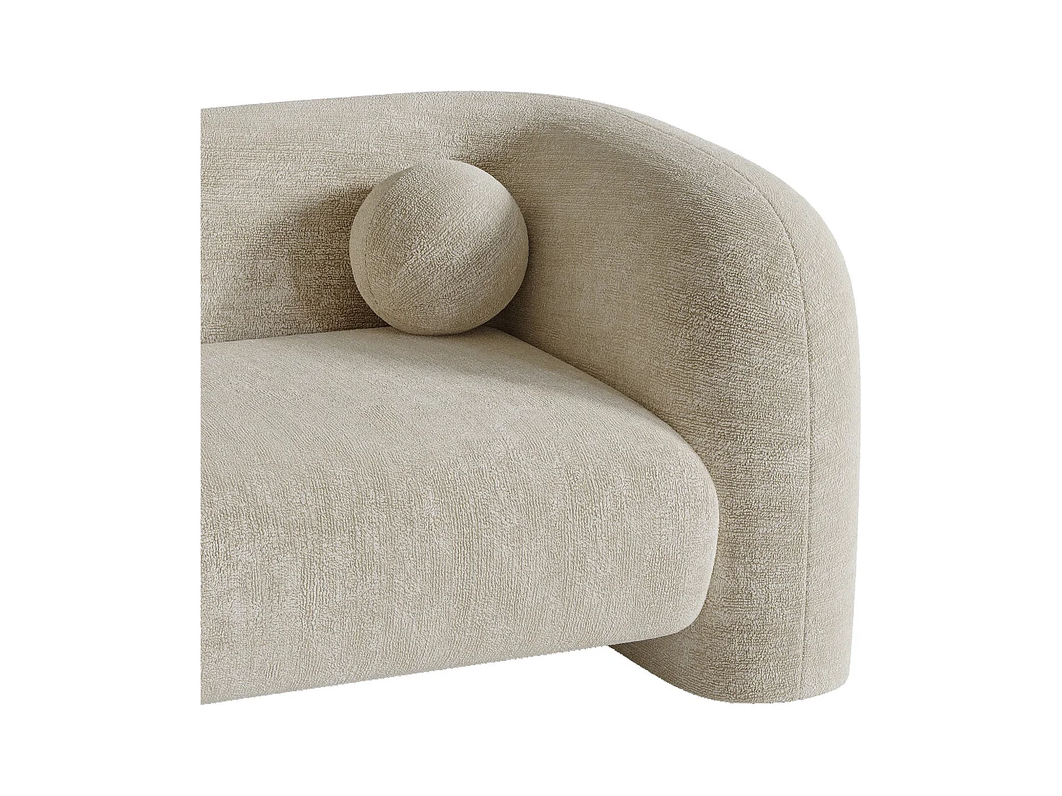 Canapé 2 places velours à motifs crème 168cm NOLA