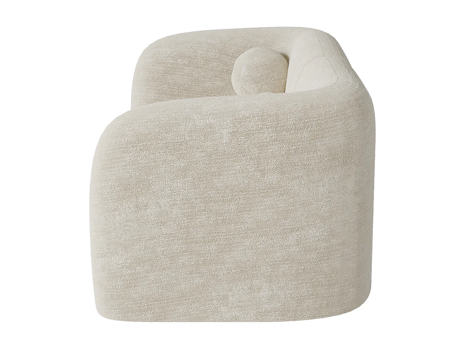 Canapé 2 places velours à motifs crème 168cm NOLA