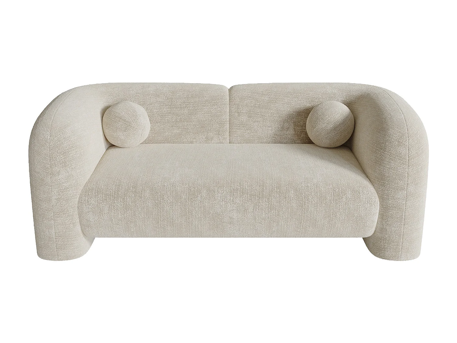 Canapé 2 places velours à motifs crème 168cm NOLA