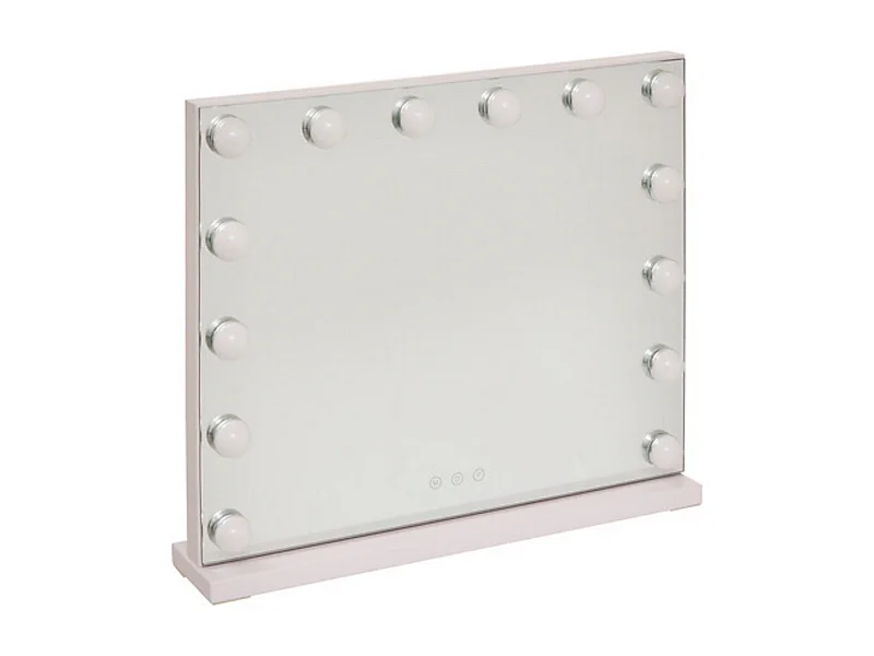 Miroir avec éclairage 14 LED écran tactile coloris Blanc -Longueur 50 x Profondeur 10 x Hauteur 42.5 cm