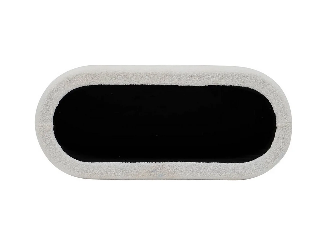 Banc coffre rembourré en bouclette coloris Blanc - Longueur 110 x Profondeur 46 x Hauteur 40,5 cm