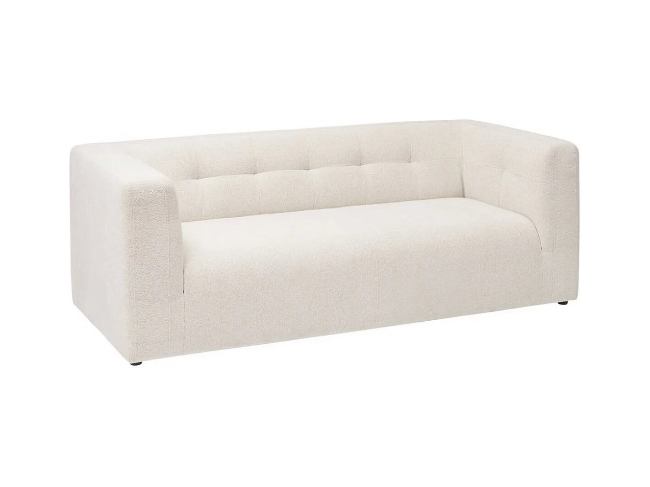 Canapé 3 places Sofa Fauteuil coloris ivoire - Longueur 203 x Profondeur 90 x Hauteur 71 cm