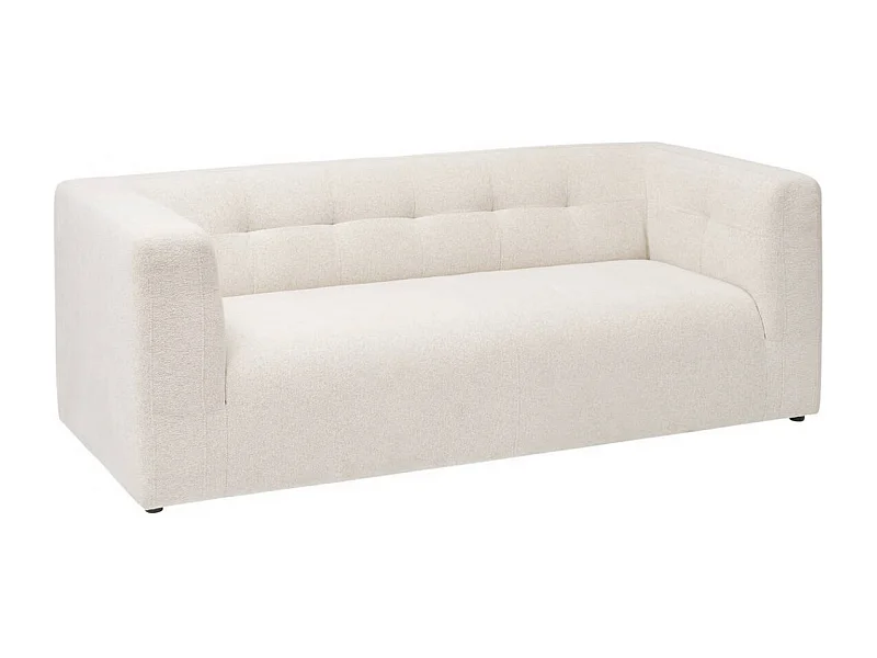 Canapé 3 places Sofa Fauteuil coloris ivoire - Longueur 203 x Profondeur 90 x Hauteur 71 cm