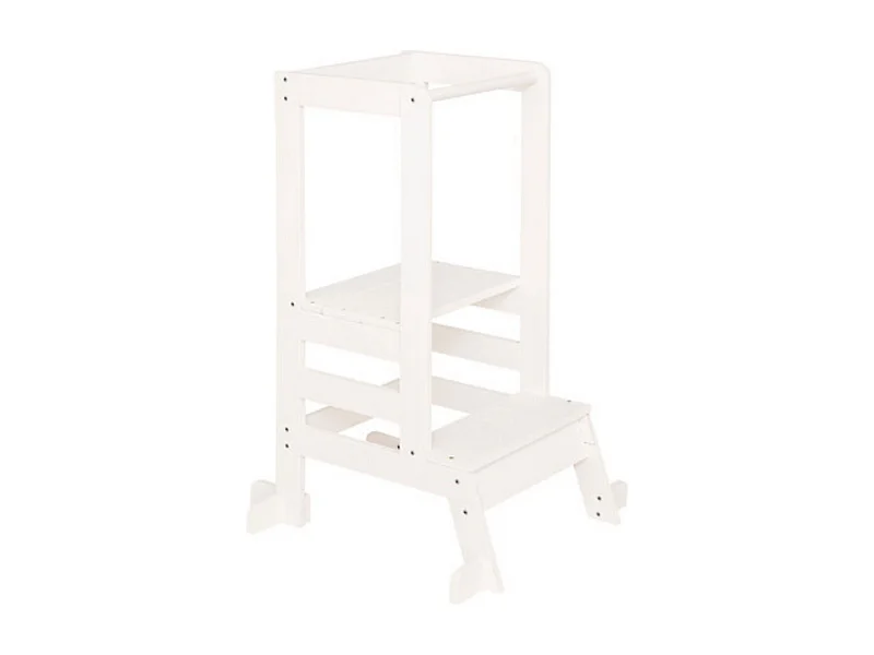 Tour d'apprentissage pour enfant Tour d'observation coloris blanc -Longueur 59,5 x Profondeur 53,5 x Hauteur 90 cm