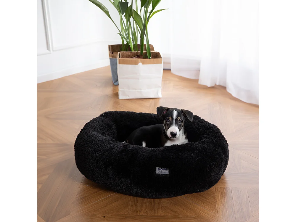 Home Deluxe Lit pour animaux domestiques MUFFIN Noir L