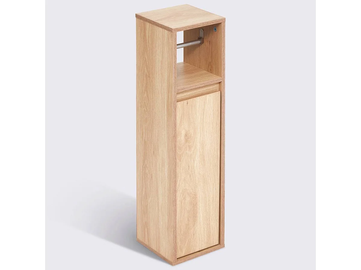 Dérouleur salle de bain avec réserve pour papier WC - Longueur 18 x Profondeur 20 x Hauteur 78 cm