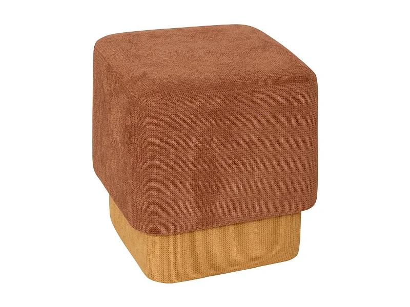 Lot de 2 Poufs carrés empilables coloris ambre et ocre - Longueur 41 x Profondeur 41 x Hauteur 42 cm