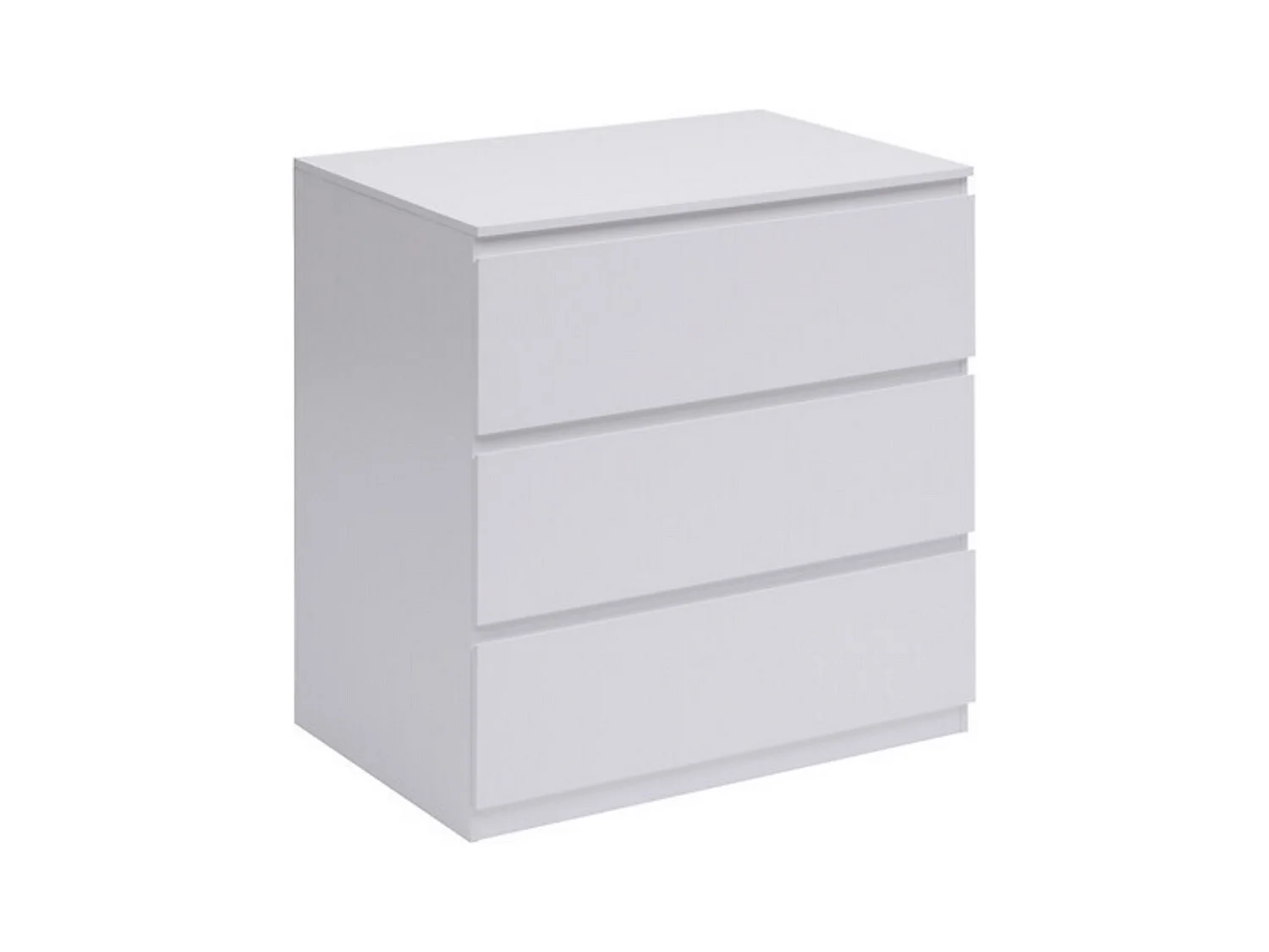Commode de 3 tiroirs coloris blanc - Longueur 73 x largeur 48 x Hauteur 78 cm