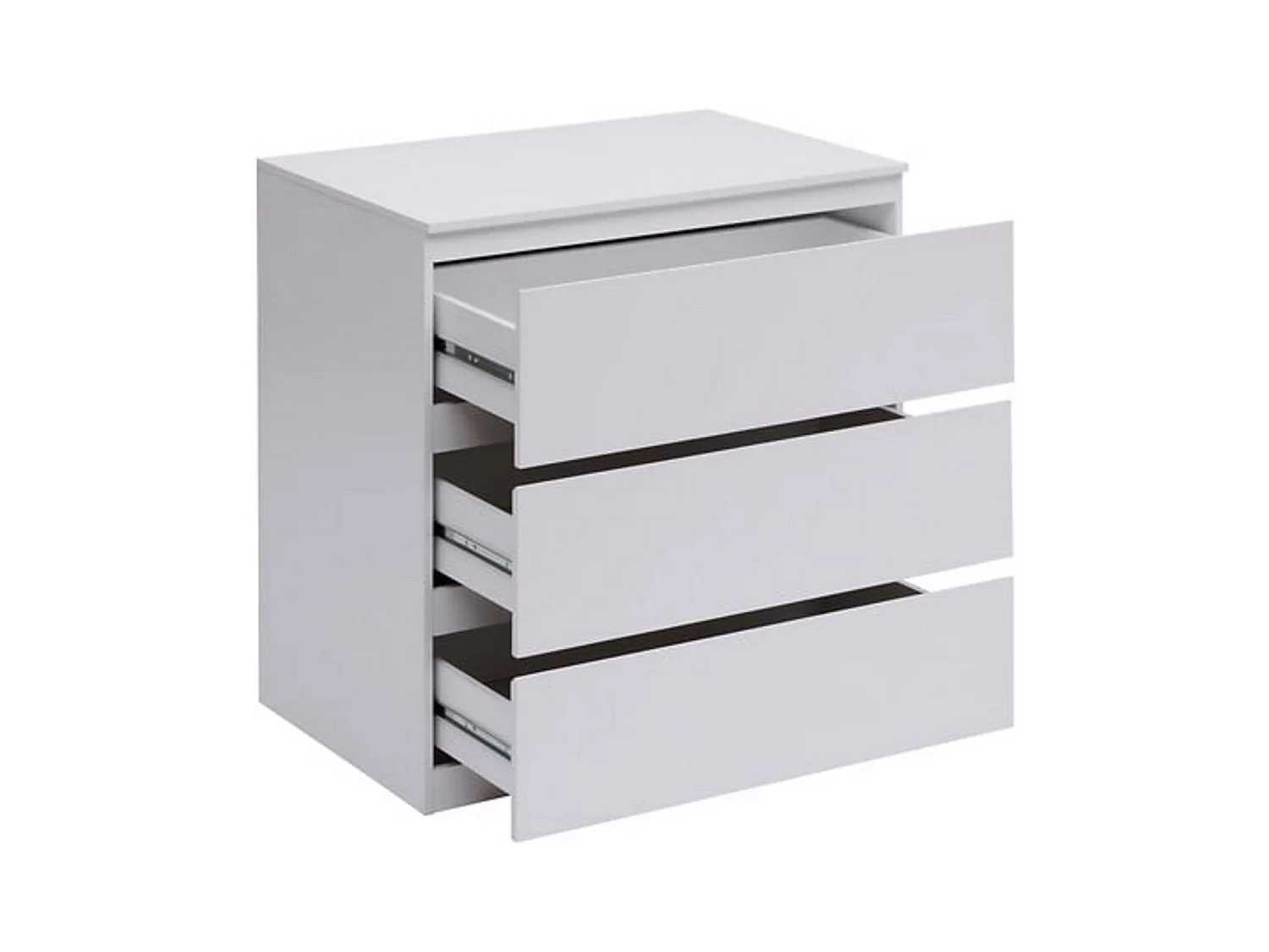 Commode de 3 tiroirs coloris blanc - Longueur 73 x largeur 48 x Hauteur 78 cm