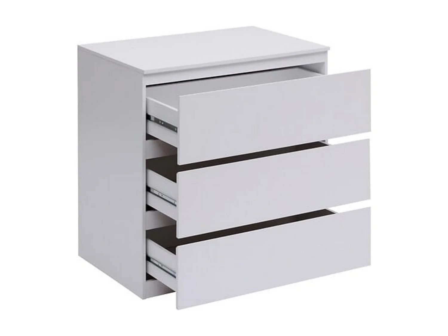 Commode de 3 tiroirs coloris blanc - Longueur 73 x largeur 48 x Hauteur 78 cm