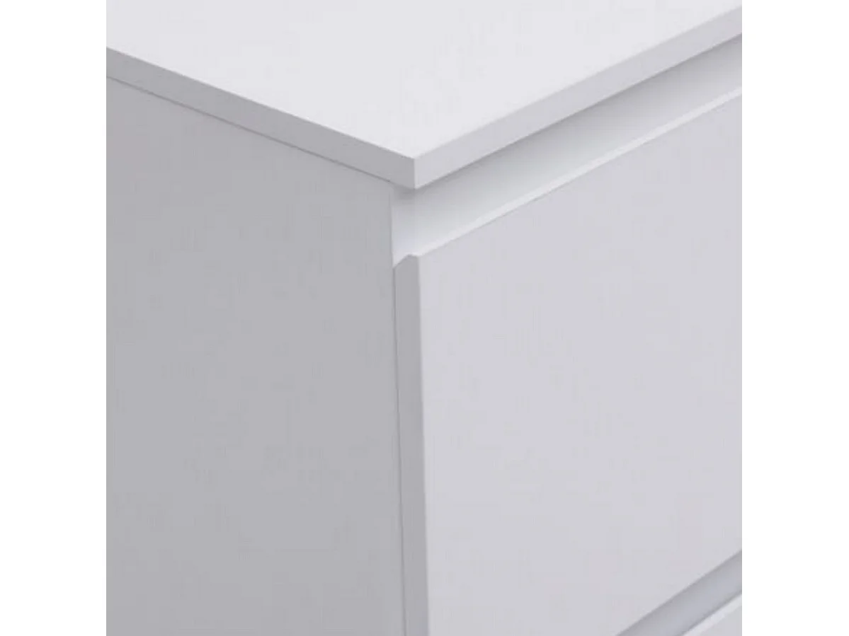 Commode de 3 tiroirs coloris blanc - Longueur 73 x largeur 48 x Hauteur 78 cm