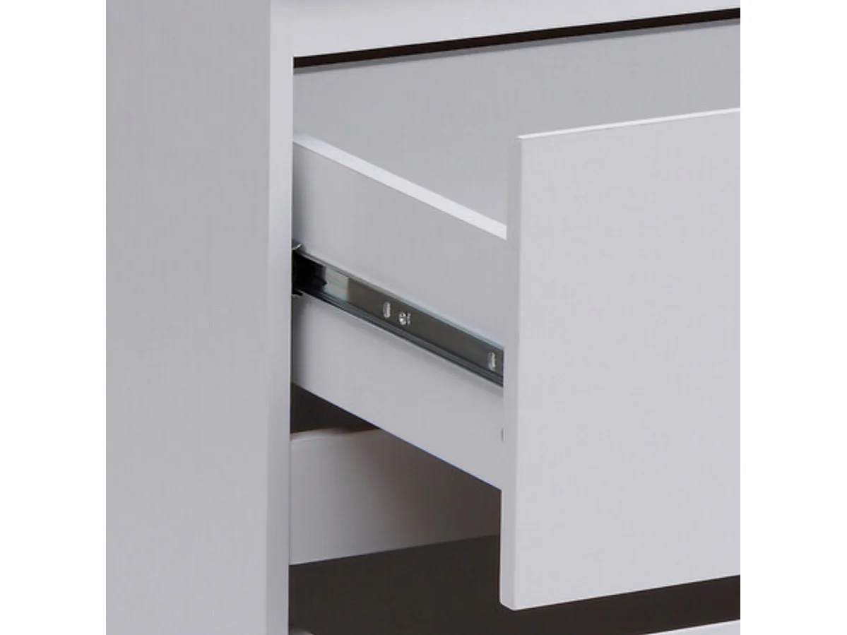 Commode de 3 tiroirs coloris blanc - Longueur 73 x largeur 48 x Hauteur 78 cm