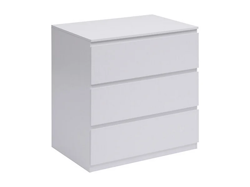 Commode de 3 tiroirs coloris blanc - Longueur 73 x largeur 48 x Hauteur 78 cm
