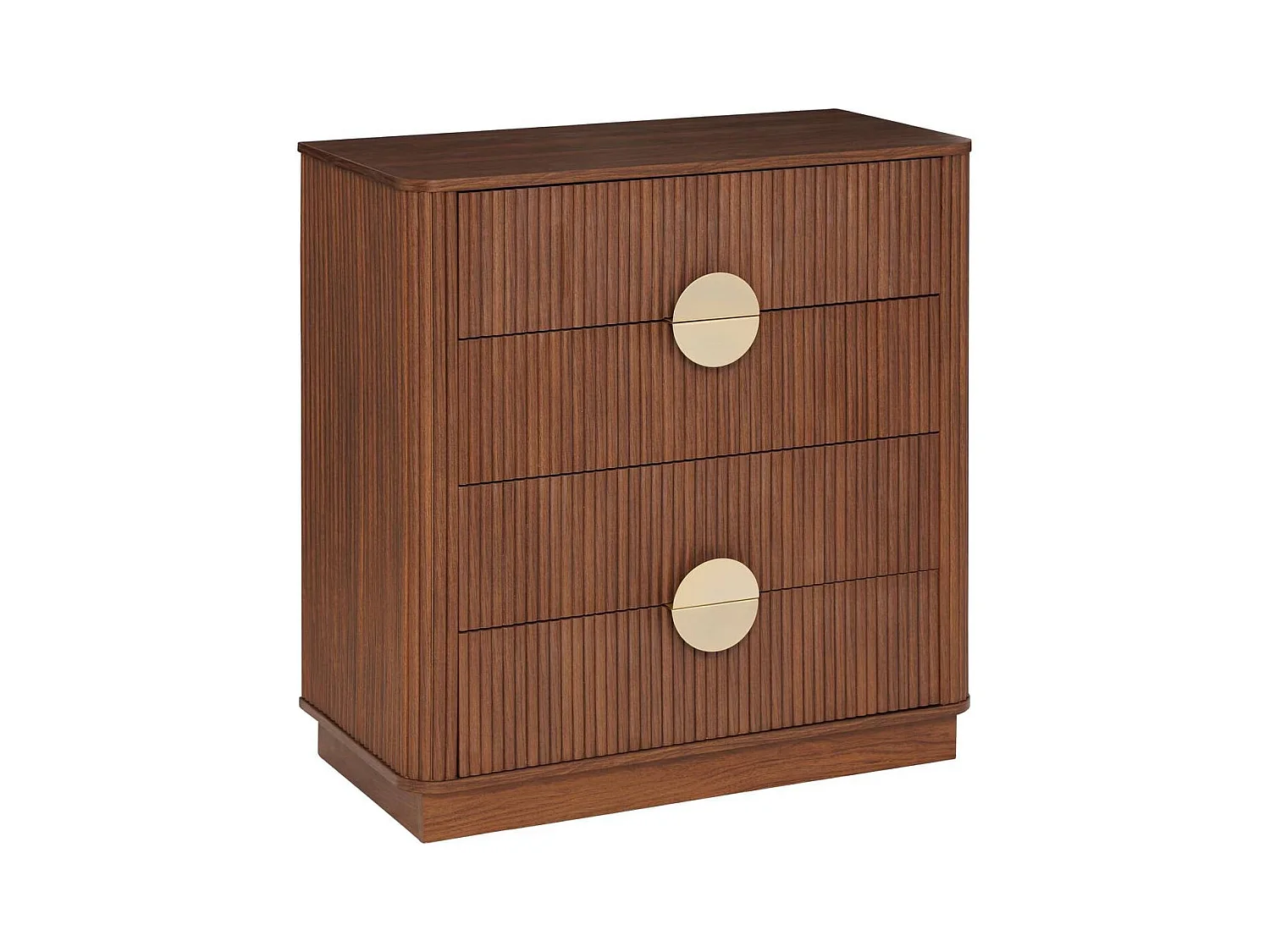 Commode de 4 tiroirs coloris noyer - Longueur 62,5 x Profondeur 29 x Hauteur 11,2 cm