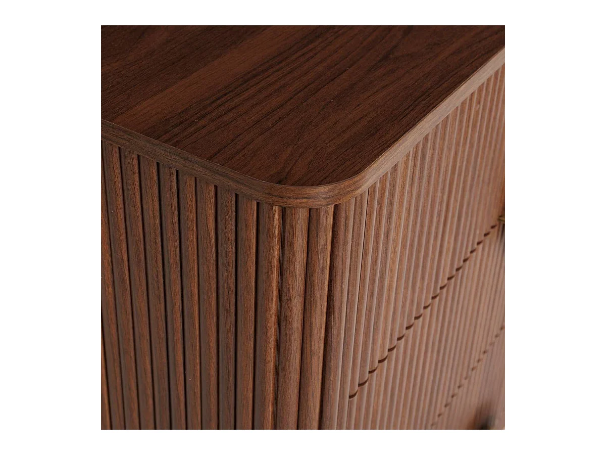 Commode de 4 tiroirs coloris noyer - Longueur 62,5 x Profondeur 29 x Hauteur 11,2 cm