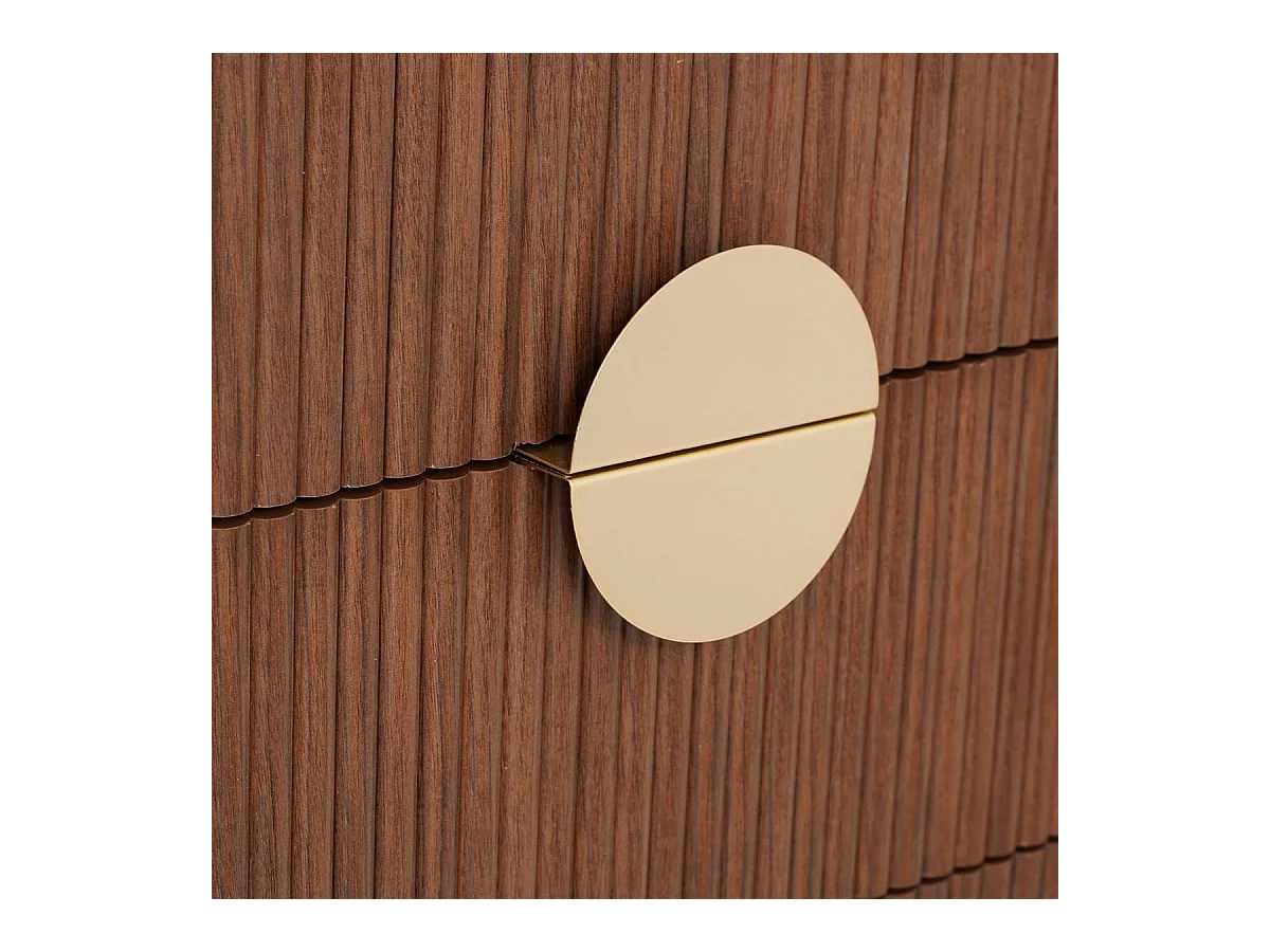 Commode de 4 tiroirs coloris noyer - Longueur 62,5 x Profondeur 29 x Hauteur 11,2 cm