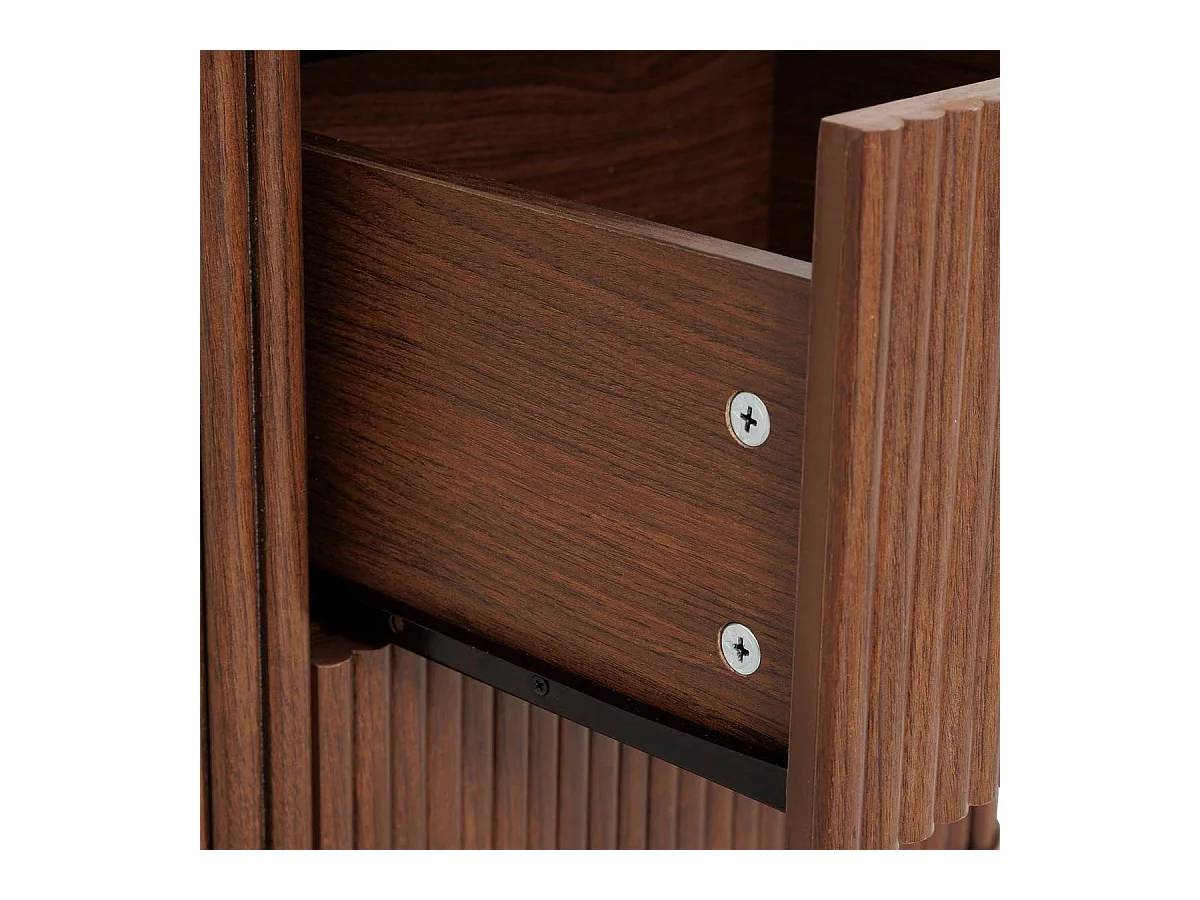 Commode de 4 tiroirs coloris noyer - Longueur 62,5 x Profondeur 29 x Hauteur 11,2 cm