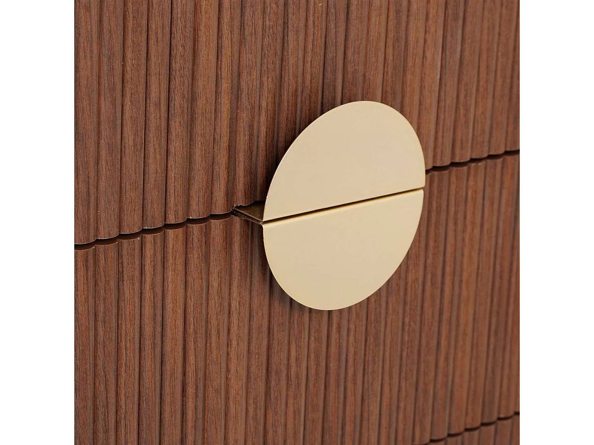 Commode de 4 tiroirs coloris noyer - Longueur 62,5 x Profondeur 29 x Hauteur 11,2 cm