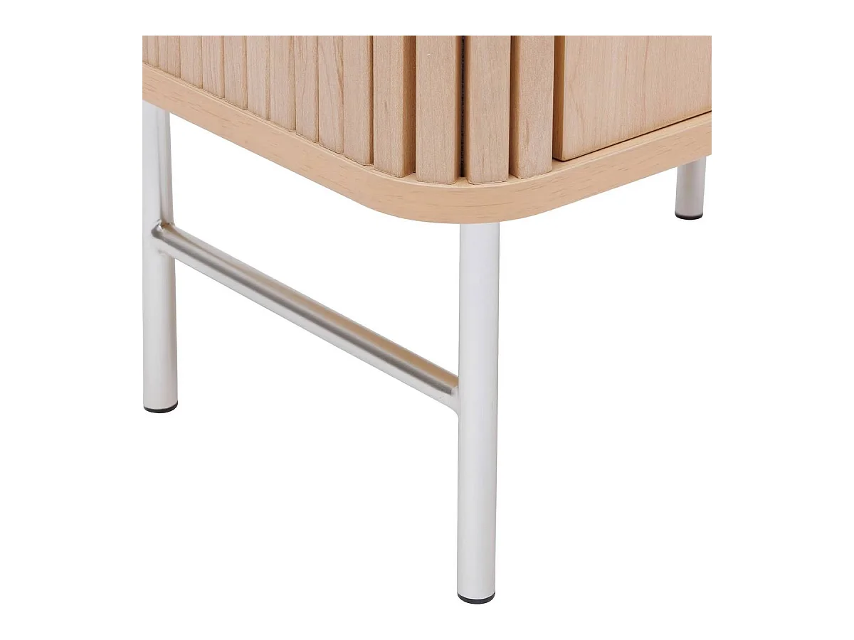 Meuble bas salle de bain, 1 porte et 1 tiroir effet bois clair - Longueur 45 x largeur 30 x Hauteur 80 cm