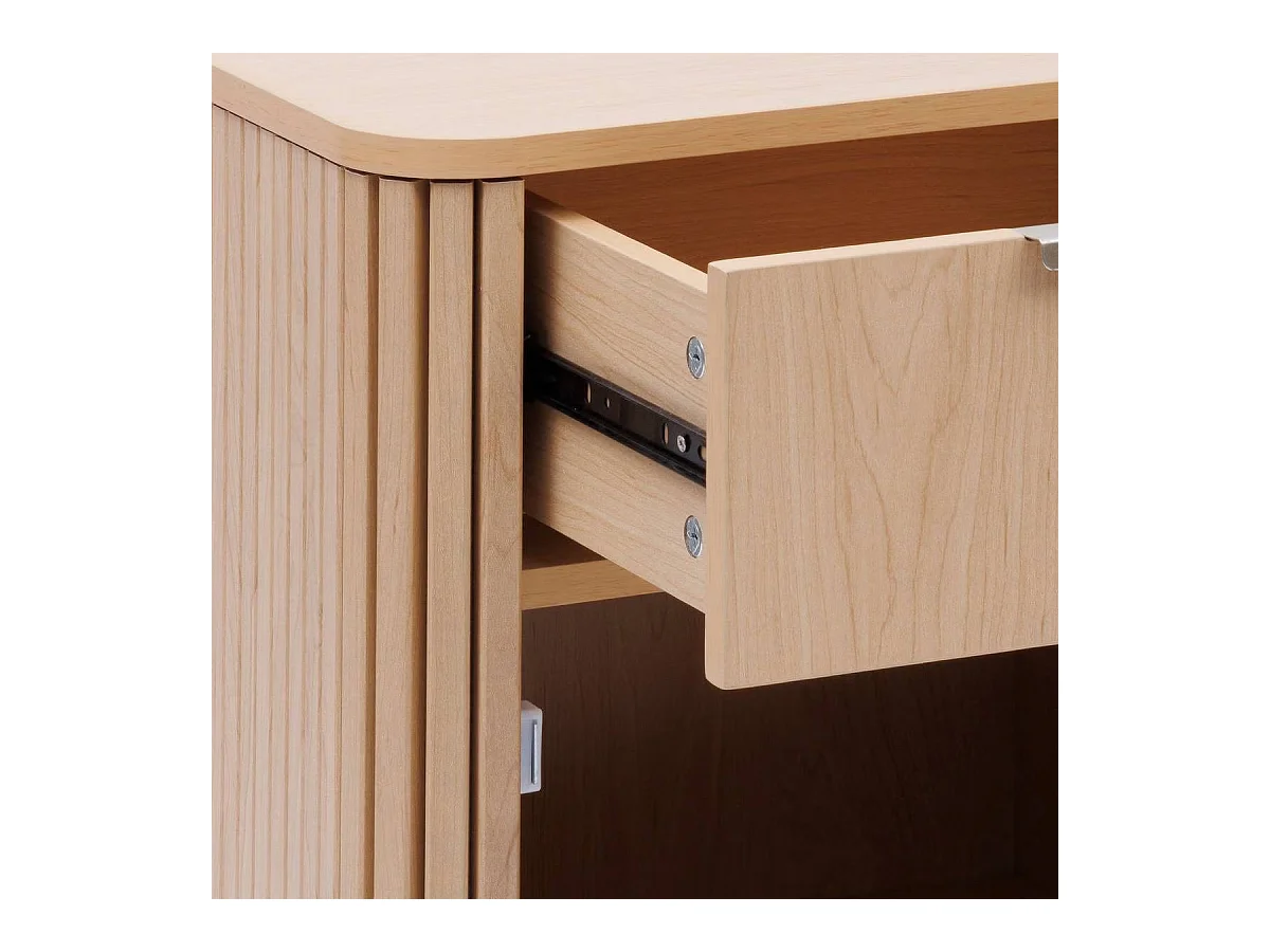 Meuble bas salle de bain, 1 porte et 1 tiroir effet bois clair - Longueur 45 x largeur 30 x Hauteur 80 cm