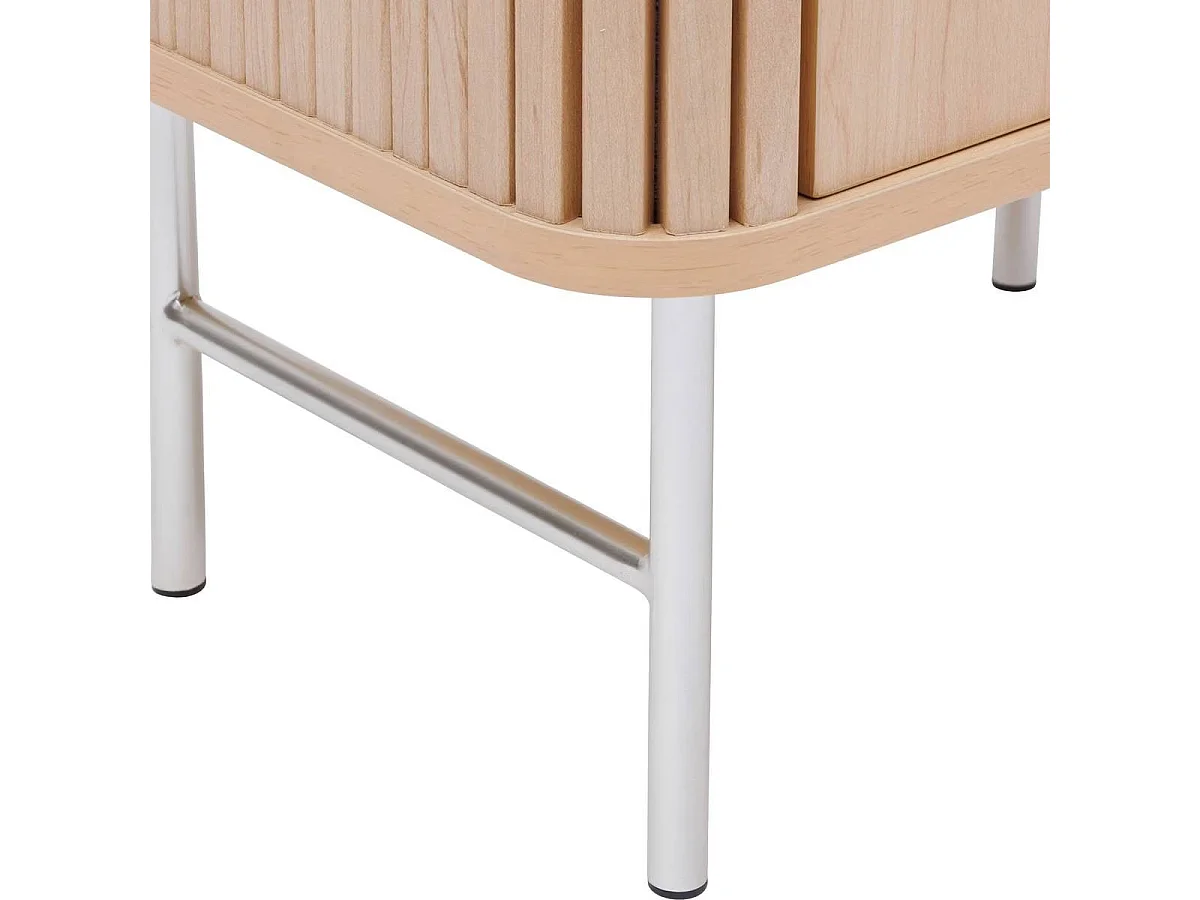 Meuble bas salle de bain, 1 porte et 1 tiroir effet bois clair - Longueur 45 x largeur 30 x Hauteur 80 cm