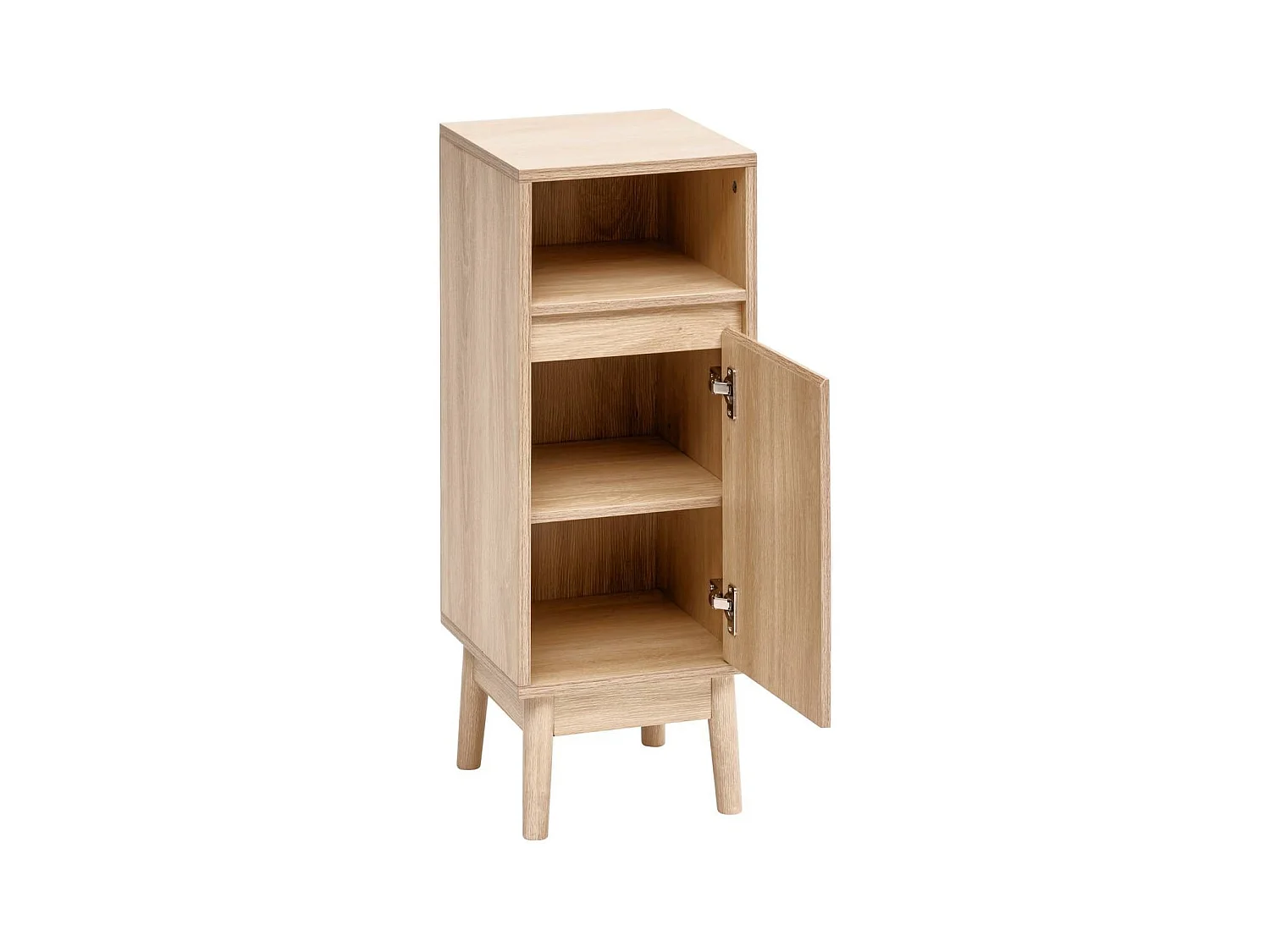 Meuble bas SDB, 1 porte coloris effet bois clair - Longueur 30 x largeur 30 x Hauteur 80 cm