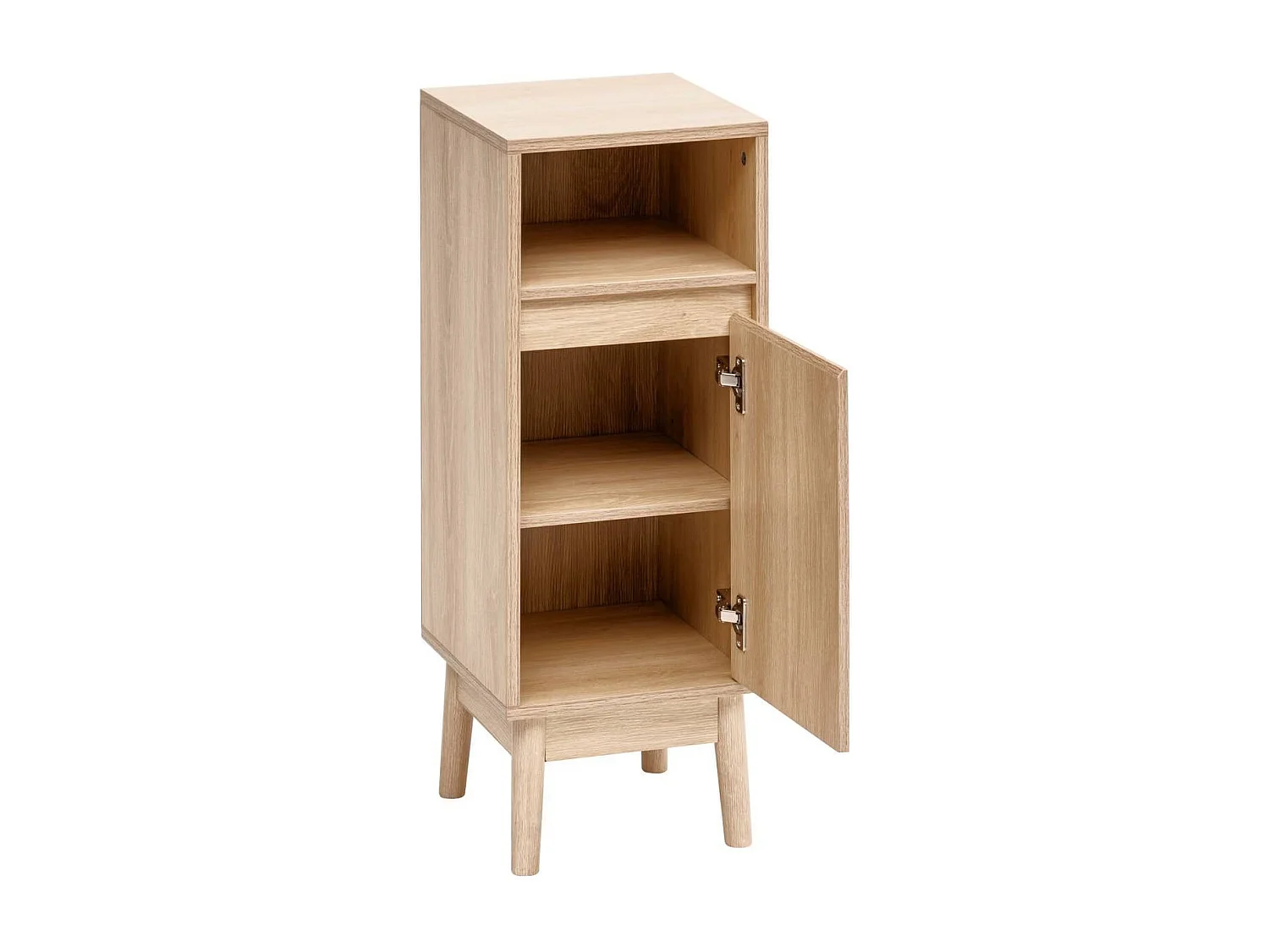Meuble bas SDB, 1 porte coloris effet bois clair - Longueur 30 x largeur 30 x Hauteur 80 cm