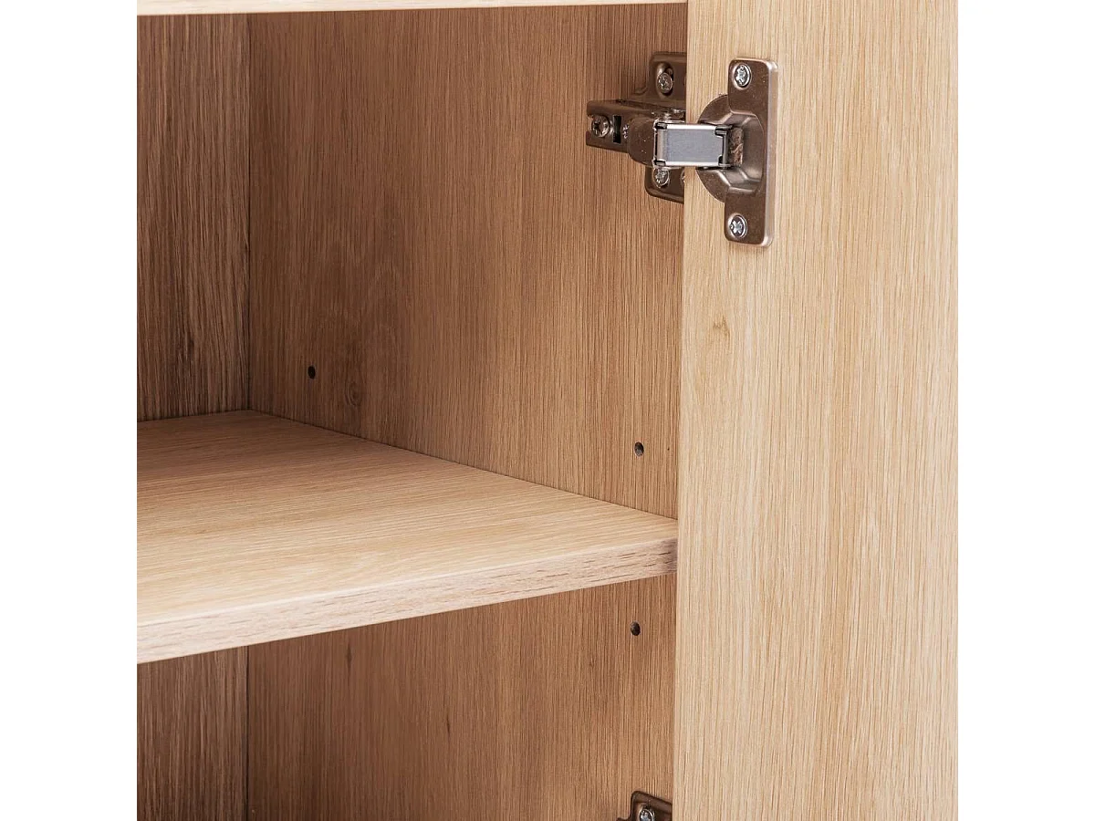 Meuble bas SDB, 1 porte coloris effet bois clair - Longueur 30 x largeur 30 x Hauteur 80 cm