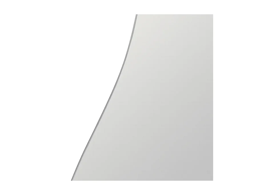 Grand miroir mural organique en verre argenté 150 cm fixé verticalement TITANIE