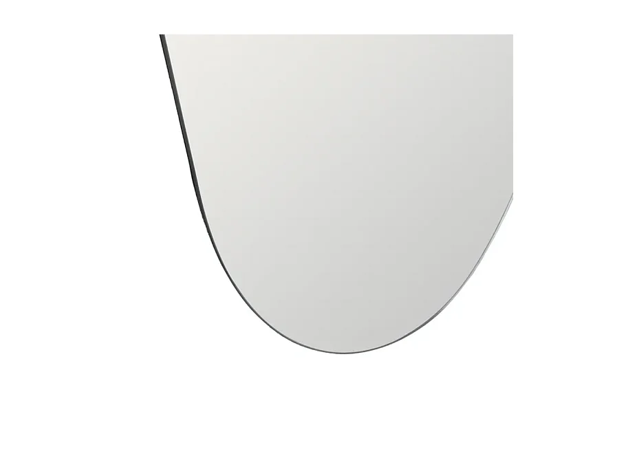 Grand miroir mural organique en verre argenté 150 cm fixé verticalement TITANIE