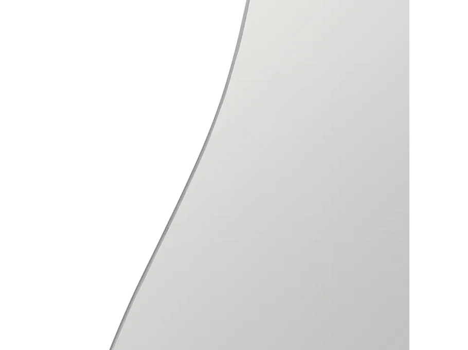 Grand miroir mural organique en verre argenté 150 cm fixé verticalement TITANIE