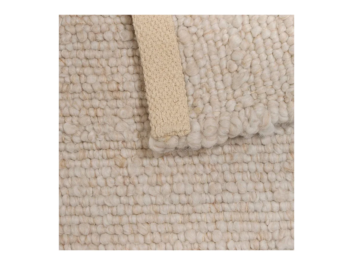 Tapis rectangulaire effet laine ivoire - Longueur 230 x Largeur 160 x Epaisseur 1,5 cm