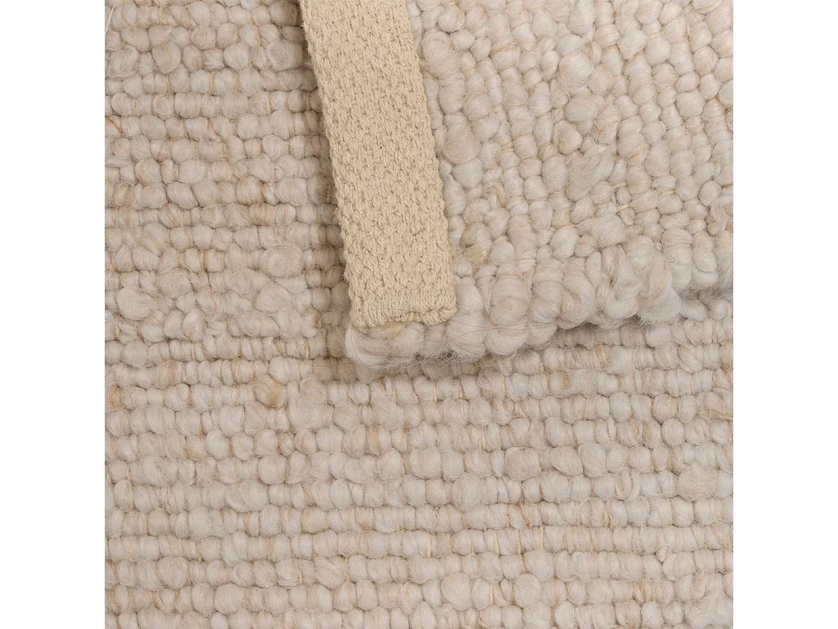 Tapis rectangulaire effet laine ivoire - Longueur 230 x Largeur 160 x Epaisseur 1,5 cm