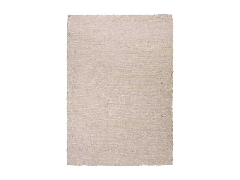 Tapis rectangulaire effet laine ivoire - Longueur 230 x Largeur 160 x Epaisseur 1,5 cm