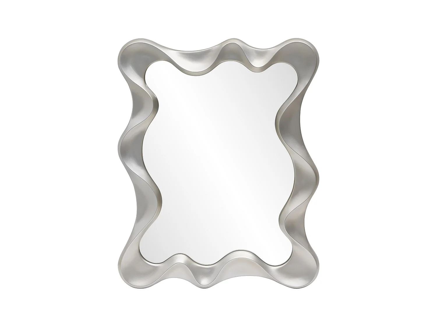 Miroir mural moderne couleur argent 90 x 70 cm OVIDE