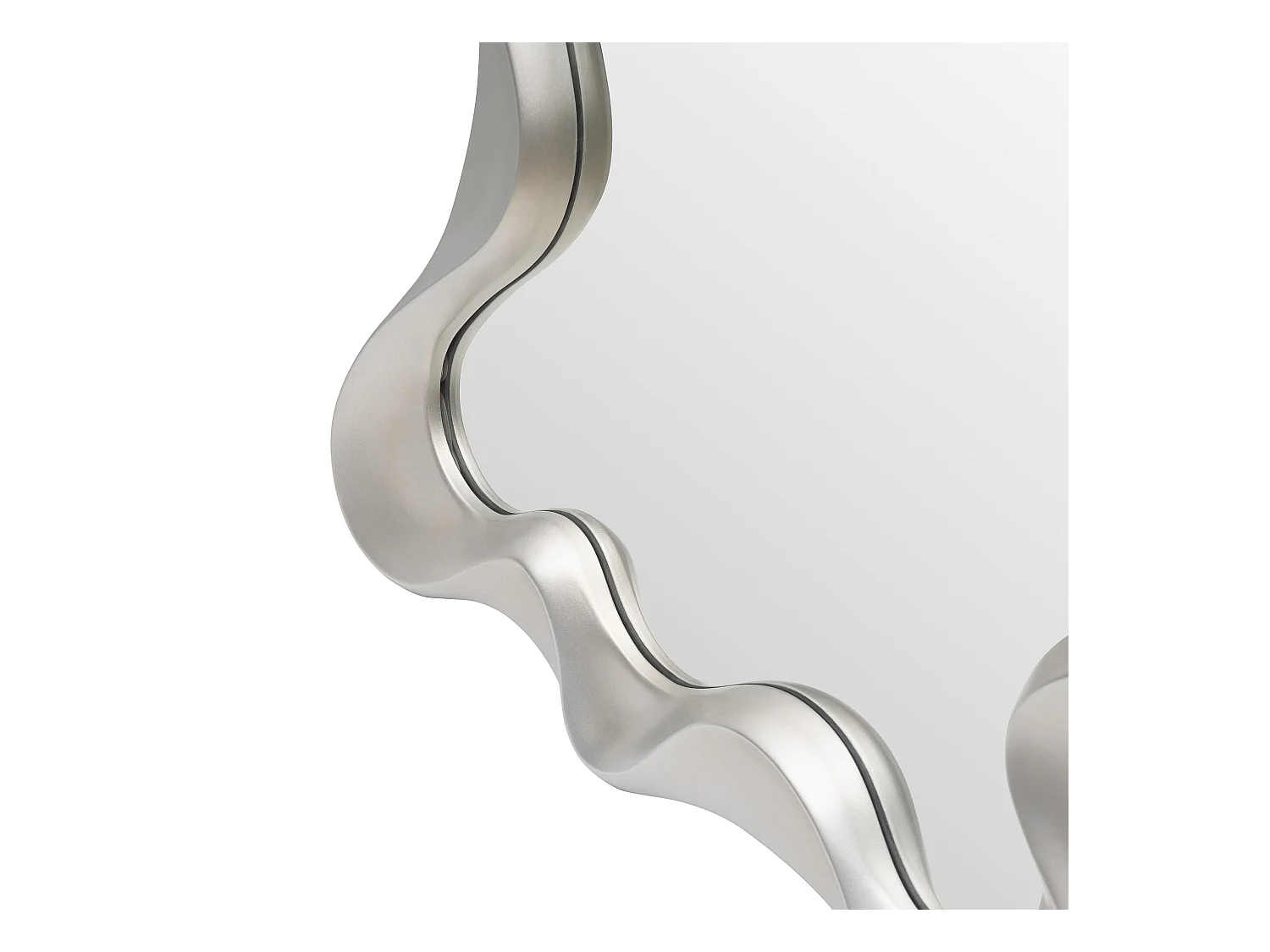 Miroir mural moderne couleur argent 90 x 70 cm OVIDE