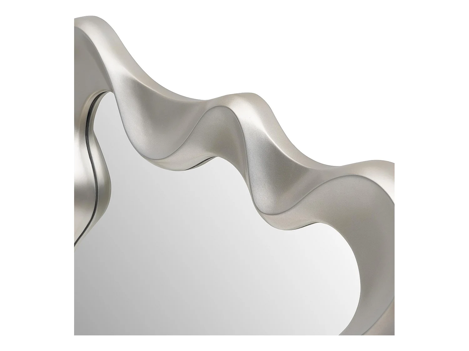 Miroir mural moderne couleur argent 90 x 70 cm OVIDE