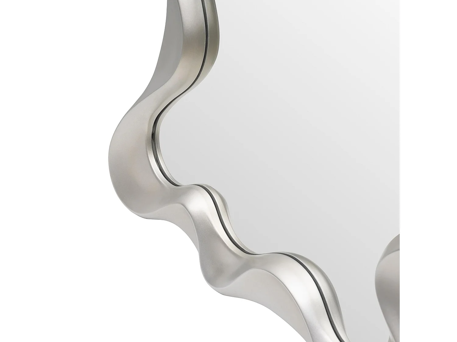 Miroir mural moderne couleur argent 90 x 70 cm OVIDE