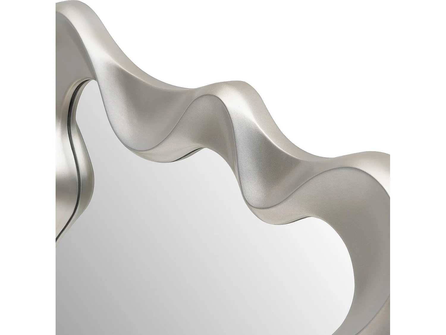 Miroir mural moderne couleur argent 90 x 70 cm OVIDE