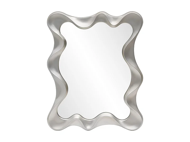 Miroir mural moderne couleur argent 90 x 70 cm OVIDE