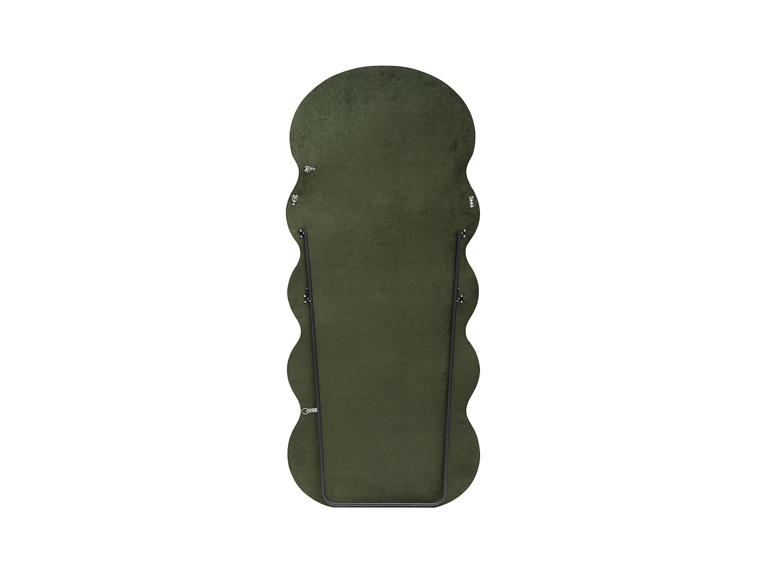 Miroir moderne avec encadrement vert olive en forme de vagues WAVY