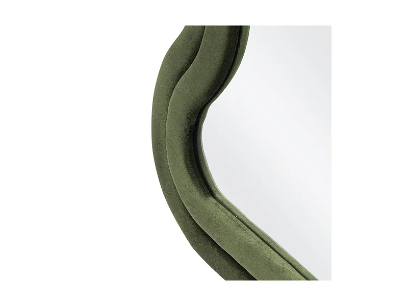Miroir moderne avec encadrement vert olive en forme de vagues WAVY
