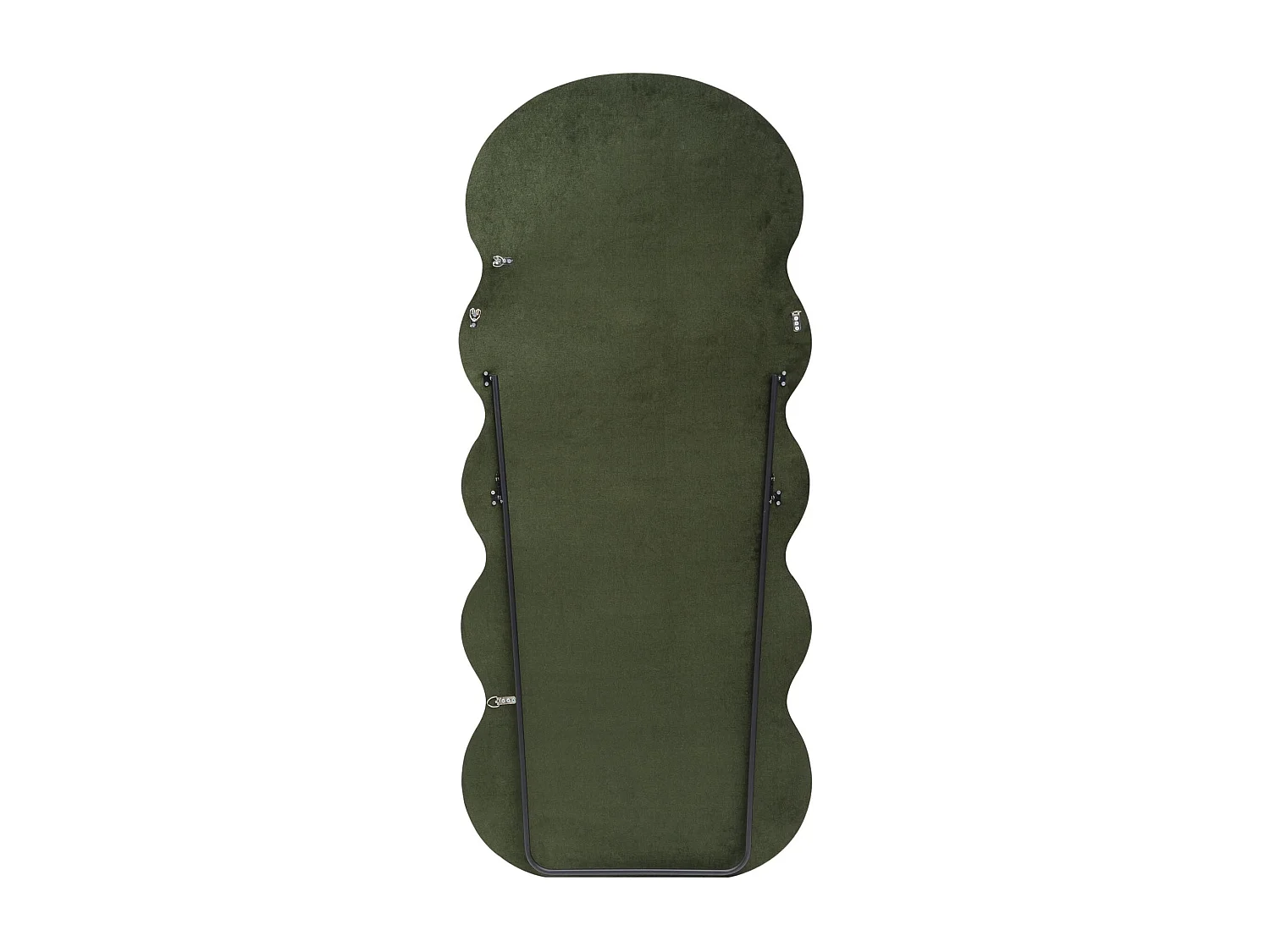 Miroir moderne avec encadrement vert olive en forme de vagues WAVY