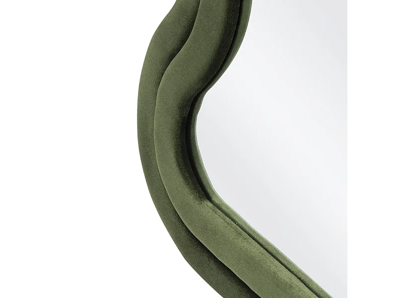 Miroir moderne avec encadrement vert olive en forme de vagues WAVY
